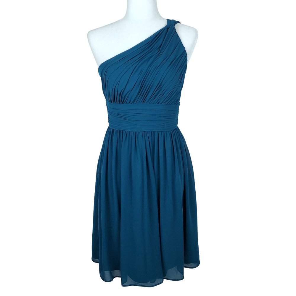 Donna Morgan Rhea One Shoulder Chiffon Dress Size 4